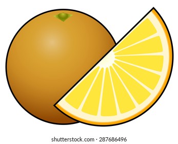 Orange fruit isolated on white background