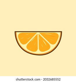 Orange fruit isolated vector illustration with outline cartoon style. can use for food menu elements, diet and vegetarian design, poster, banner, flyer, pamphlet, leaflet, brochure, catalog, icon