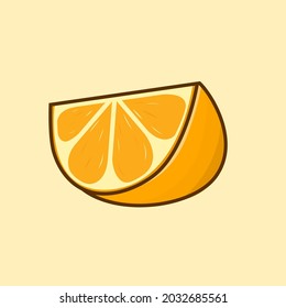 Orange fruit isolated vector illustration with outline cartoon style. can use for food menu elements, diet and vegetarian design, poster, banner, flyer, pamphlet, leaflet, brochure, catalog, icon