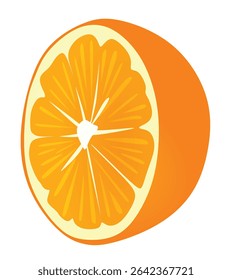 Orangenfrucht einzeln. Vektorgrafik	