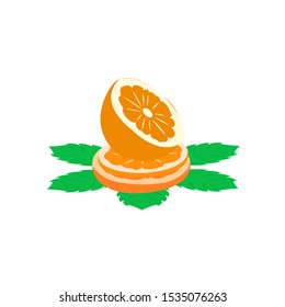 orange fruit juice, citrus lemon, fresh lime and summer trend of food illustration