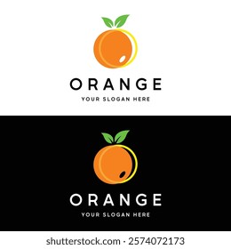 Orange fruit juice logo design. Logo for business, juice, orange fruit shop.