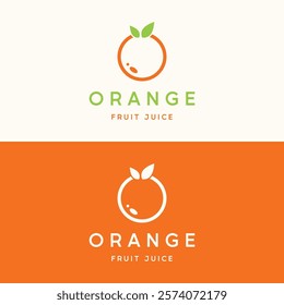 Orange fruit juice logo design. Logo for business, juice, orange fruit shop.