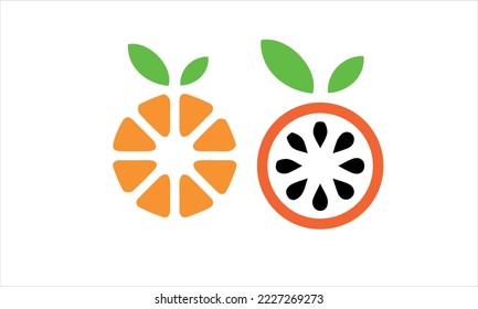 Orange fruit juice logo and icon design vector.
