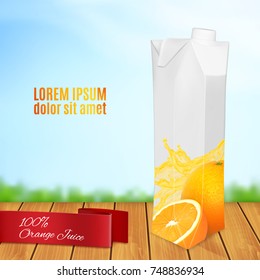 Orange fruit and juice splash . 3d illustration. EPS10 vector