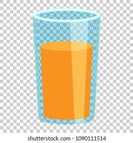 Orange fruit juice vector icon in flat style. Orange citrus cocktail drink illustration on isolated transparent background. Tropical food concept.