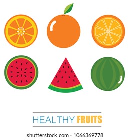 Orange fruit juice and watermelon with sour and sweet. Have a lot of vitamins. Eat well and benefit both children and adults.