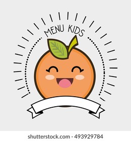 orange fruit kawaii cartoon