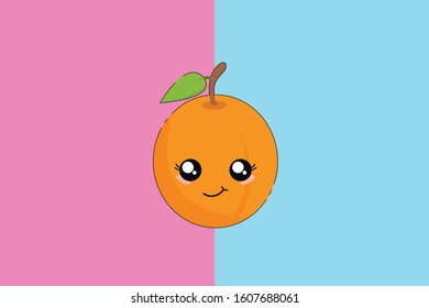 Orange Fruit Kawaii Cute Illustration Character