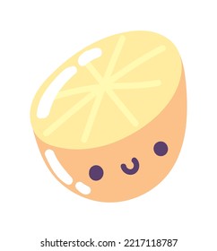 orange fruit kawaii icon isolated