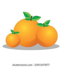 Frutos anaranjados con ilustración de hoja