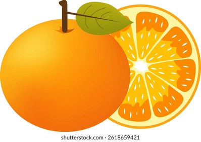 Diseño de Vector Clipart de rodajas de limón y fruta de naranja. Diseño de icono de fruta