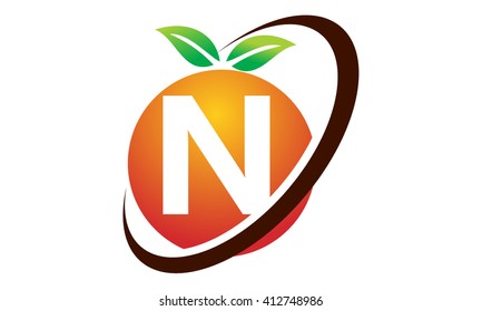 Orange Fruit Letter N