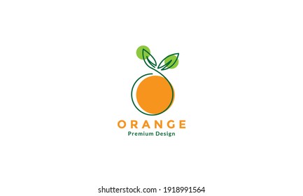 orange fruit line art colorful logo design vector icon symbol illustration