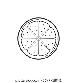 Icono de línea de fruta naranja. signo de estilo lineal para el concepto móvil y el Diseño web. Naranja con el icono de Vector de contorno de hoja. Símbolo, ilustración del logotipo. Gráficos de Vector