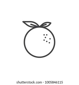 Orange fruit line icon, outline vector sign, linear style pictogram isolated on white. Symbol, logo illustration. Editable stroke