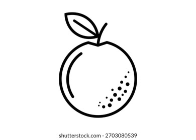 Ilustração de vetor de ícone de linha de fruta laranja