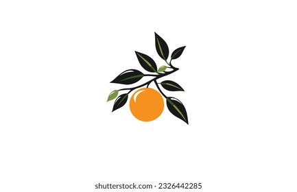 logotipo de fruta naranja icono plano simple negro sobre fondo blanco