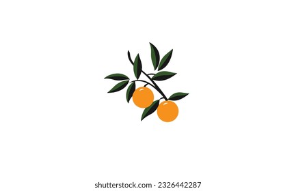 orange fruit logo black simple flat icon on white background