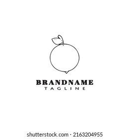 orange fruit logo cartoon design icon black template modern isolated vector illustration