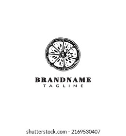 logo de fruta naranja icono de diseño de dibujos animados plantilla negra ilustración de vector aislado moderna