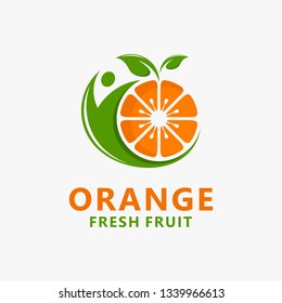 Orange fruit logo design
