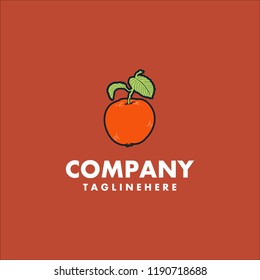 Orange fruit logo design concept.