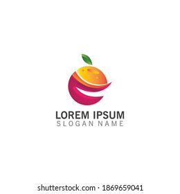 Orange Fruit logo design concept vector, Orange logo template