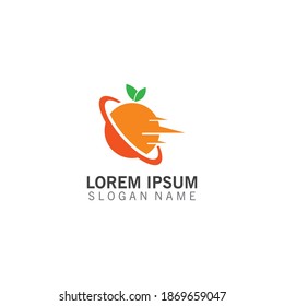 Vector de concepto de diseño de logotipo de frutas de naranja, plantilla de logotipo de naranja