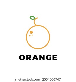 Orange fruit logo design concept line art style