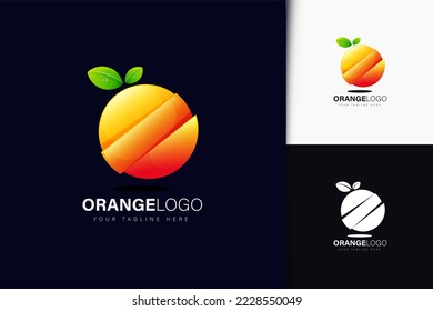 Orange fruit logo design with gradient