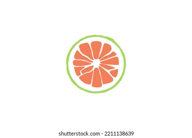Orange fruit logo design icon symbol illustration food drink fresh healthy