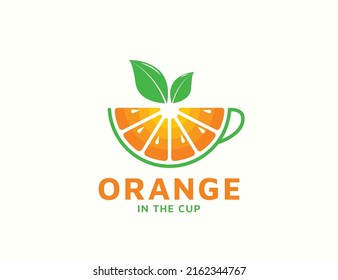 Orange fruit logo design template