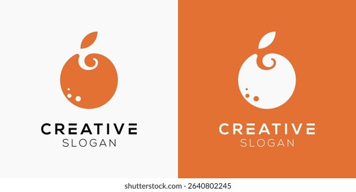 Orange fruit logo design templates. Modern isolated Orange symbols for juice and health.