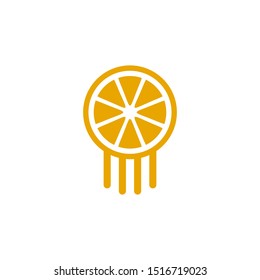 Orange fruit logo design vector template