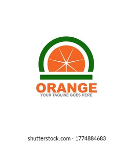 Orange fruit logo design vector template