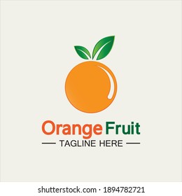 Orange fruit logo design Vector icon illustration design