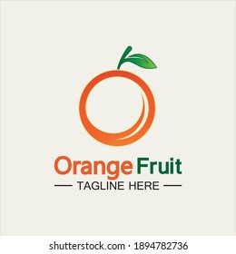 Orange fruit logo design Vector icon illustration design