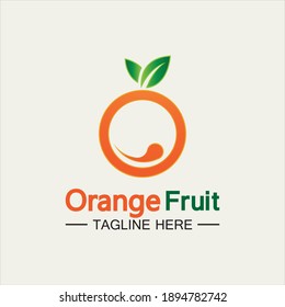 Orange fruit logo design Vector icon illustration design