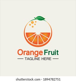 Orange fruit logo design Vector icon illustration design