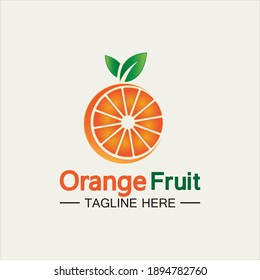 Orange fruit logo design Vector icon illustration design