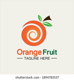Orange fruit logo design Vector icon illustration design