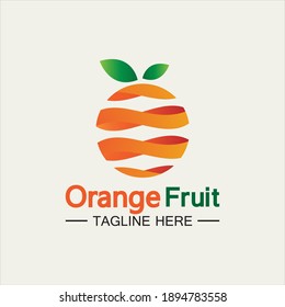 Orange fruit logo design Vector icon illustration design