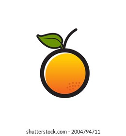 Orange fruit logo design vector template
