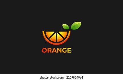 Orange fruit logo design Vector icon illustration design