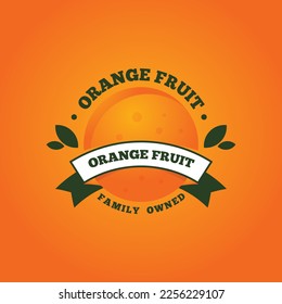 Orange fruit logo design vector. Fruit logo concept