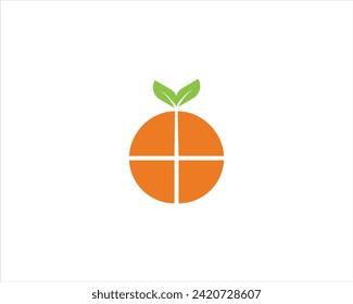 Orange fruit logo design Vector.