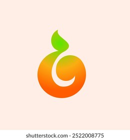 Orange fruit logo design Vector icon illustration design