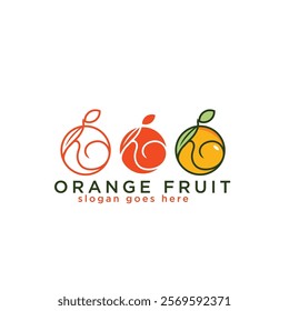 Orange fruit logo design Vector icon illustration design