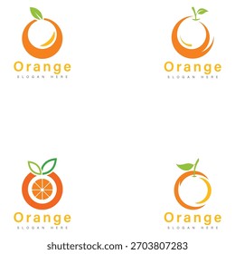 laranja fruta logotipo projeto ícone de vetor ilustração projeto